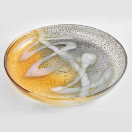 CRUSHED Platou servire, sticlă, D.29.5cm