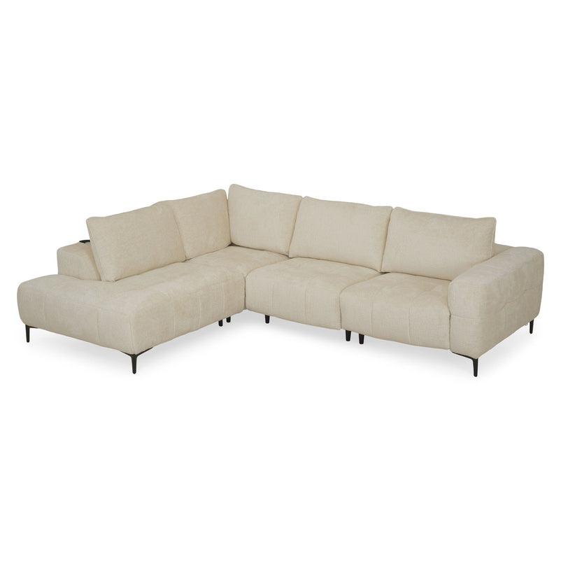 KARSTON Colțar cu șezlong stânga/dreapta, recliner electric, stofă