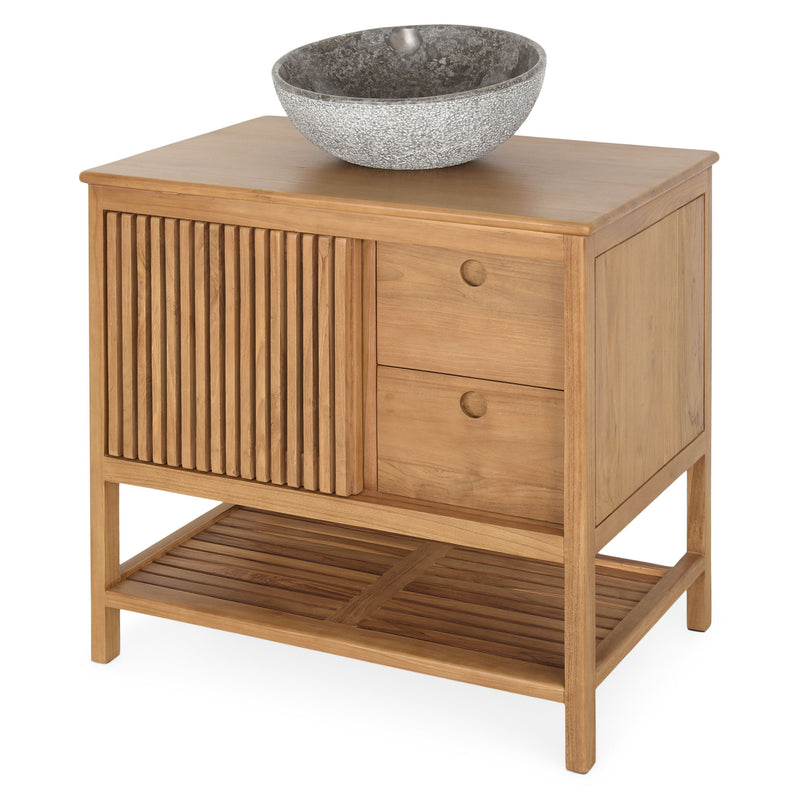 FUSION Set mobilier baie, mască lavoar și lavoar marmură