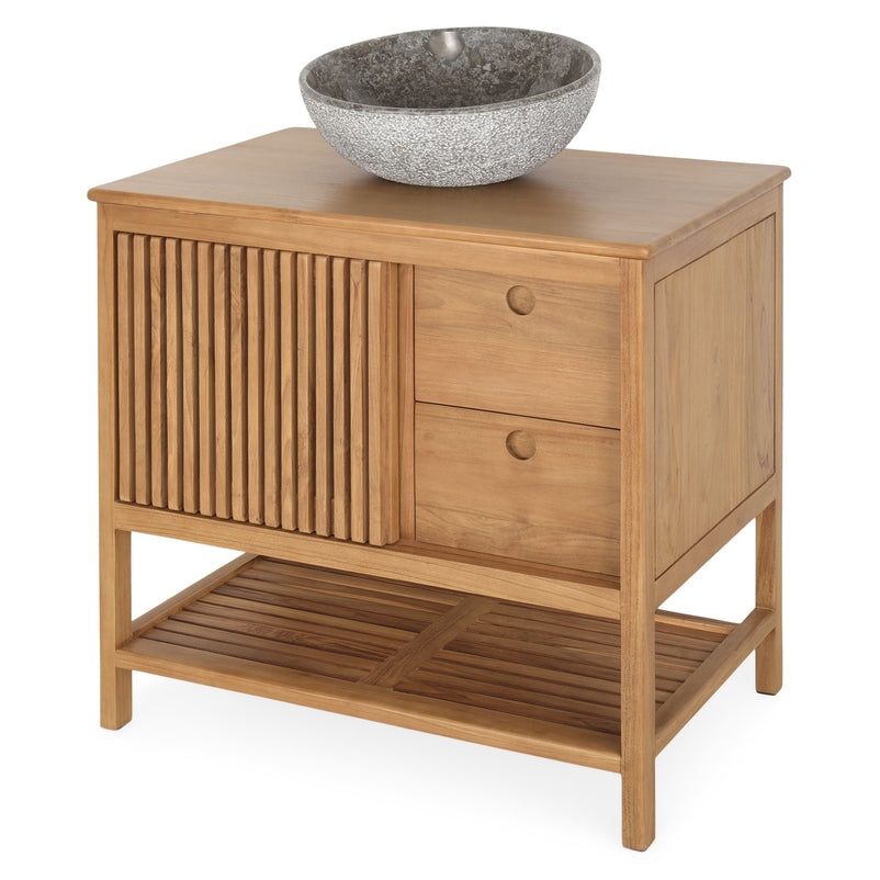 FUSION Set mobilier baie, mască lavoar și lavoar marmură