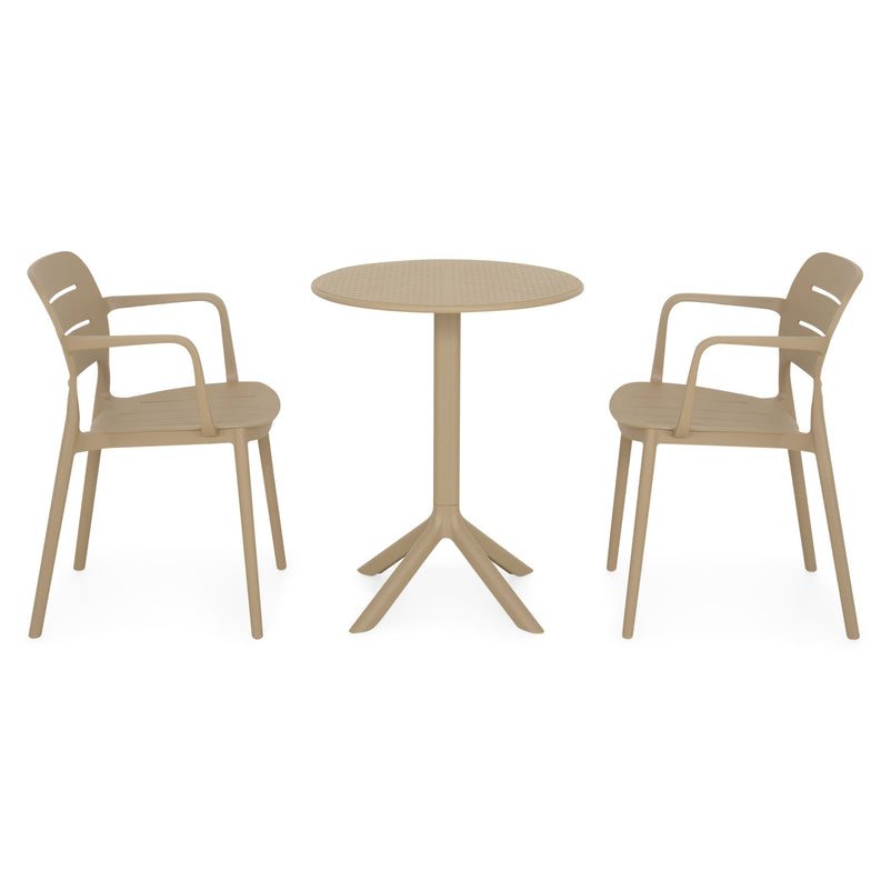 CIRCLE/MARCO Set mobilier terasă/grădină, 2 scaune și masă