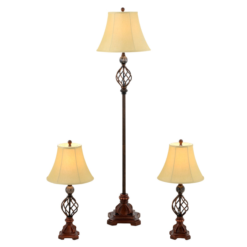 SALINO Set 2 veioze, 1 lampadar 1x60W E27