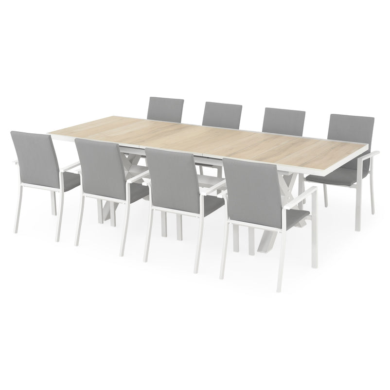 TUSCANY/SULTAN Set mobilier terasă/grădină, 8 scaune și masă extensibilă
