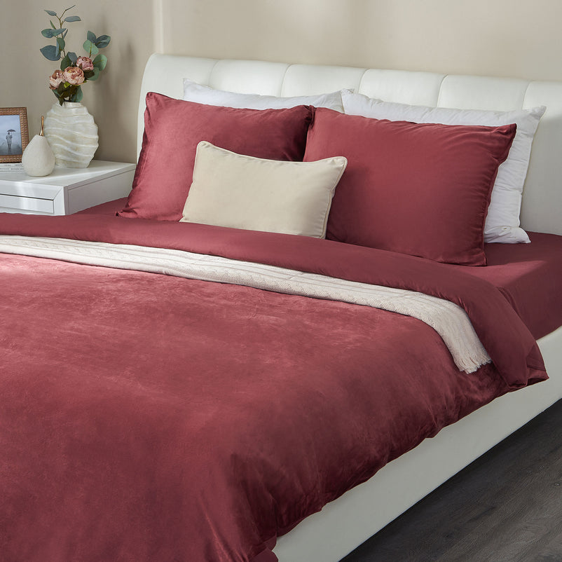 UNI VELVET Set așternut 4 piese, 200x220cm