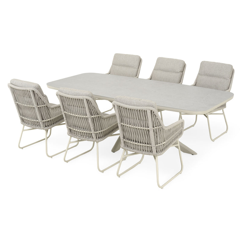 PERUGIA/ARICA Set mobilier terasă/grădină, 6 scaune și masă