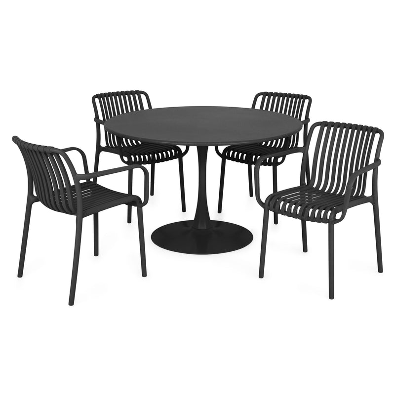 PLEZURO/ALPINE Set mobilier terasă/grădină, 4 scaune și masă