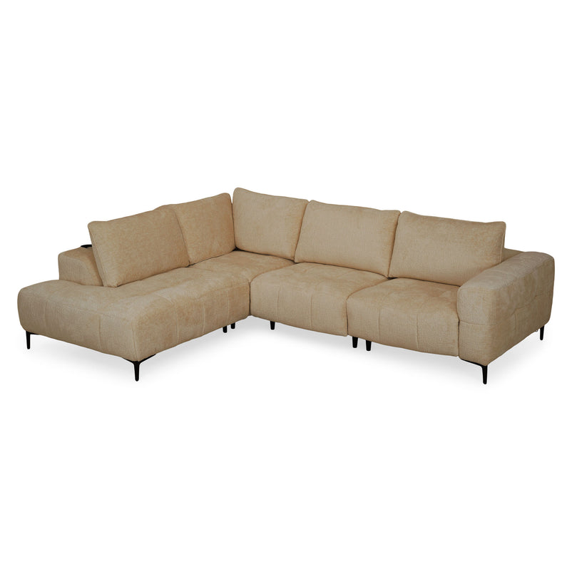 KARSTON Colțar cu șezlong stânga/dreapta, recliner electric, stofă
