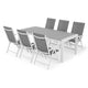 ENCORE/MALITO Set mobilier gradina/terasa, 6 scaune cu spatar reglabil și masă extensibilă
