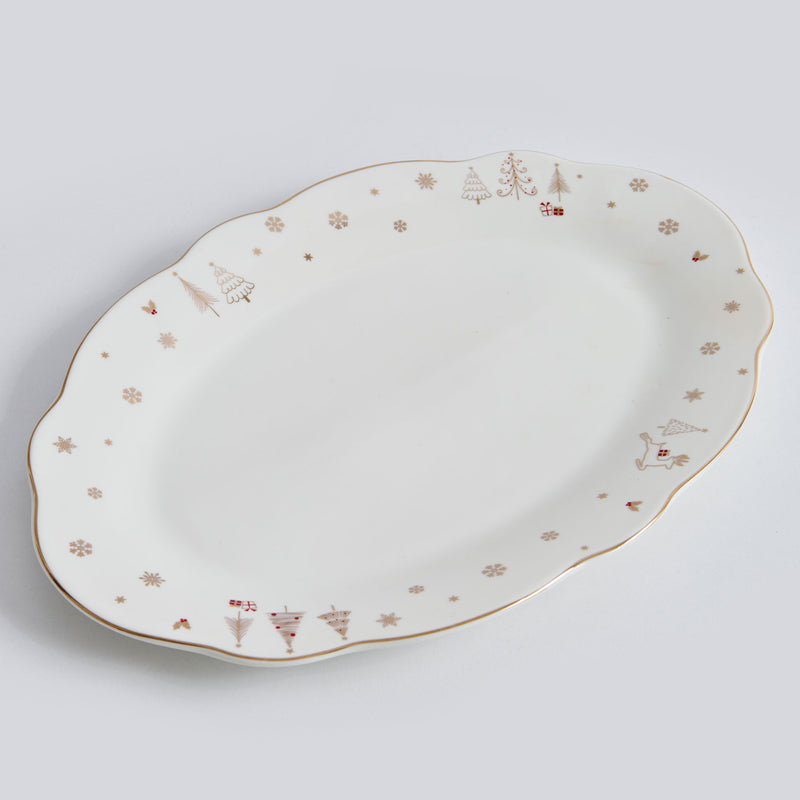 SAVOY Platou servire, porțelan, L.30cm