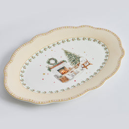 CHALET Platou servire, porțelan, L.30cm