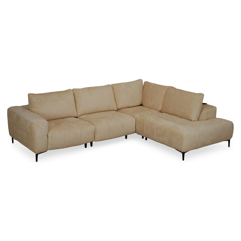 KARSTON Colțar cu șezlong stânga/dreapta, recliner electric, stofă