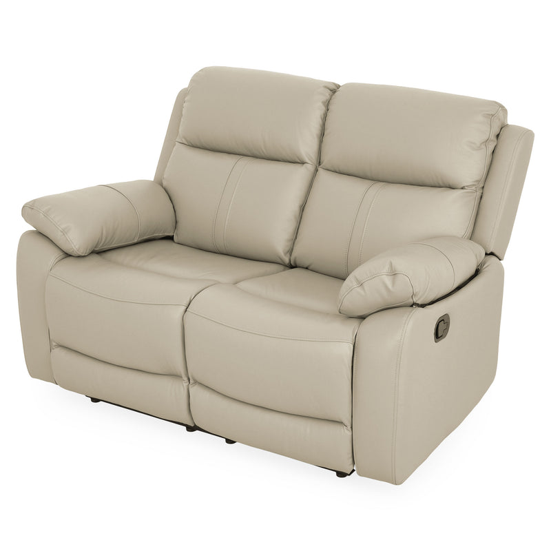 HUDSON Canapea 2 locuri, 2 reclinere manuale, piele naturală