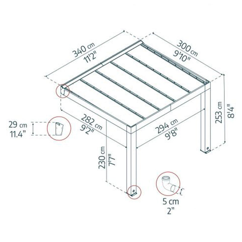 HELSINKI Pavilion perete policarbon, 300x340cm