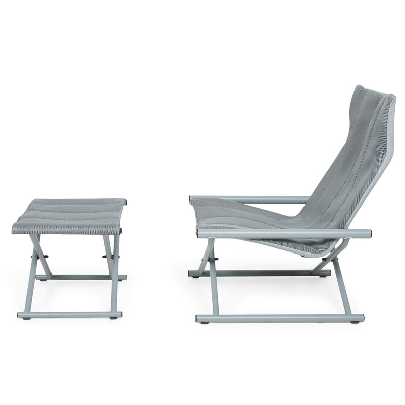 TELAVI Set mobilier terasă/grădină, fotoliu și taburet