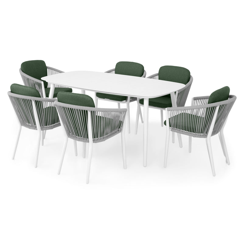 ORSO Set mobilier terasă/grădină, 6 scaune și masă