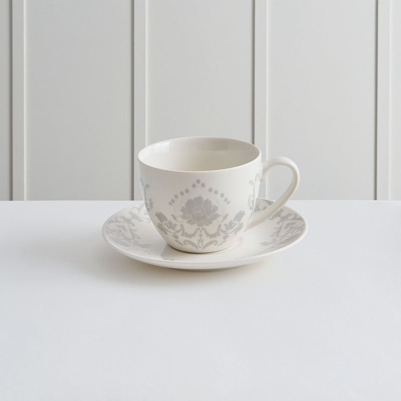 TIFFANY Set 4 cești și farfurioare, porțelan, 240ml