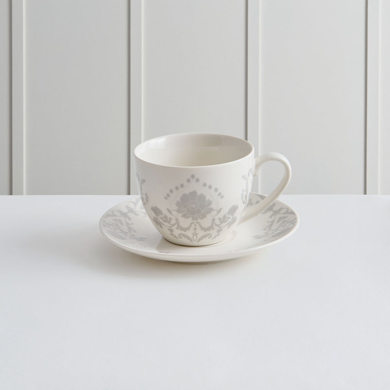 TIFFANY Set 4 cești și farfurioare, porțelan, 240ml