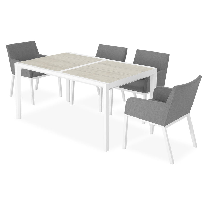 KARLSON/OSLO Set mobilier terasă/grădină, 4 scaune și masă extensibilă