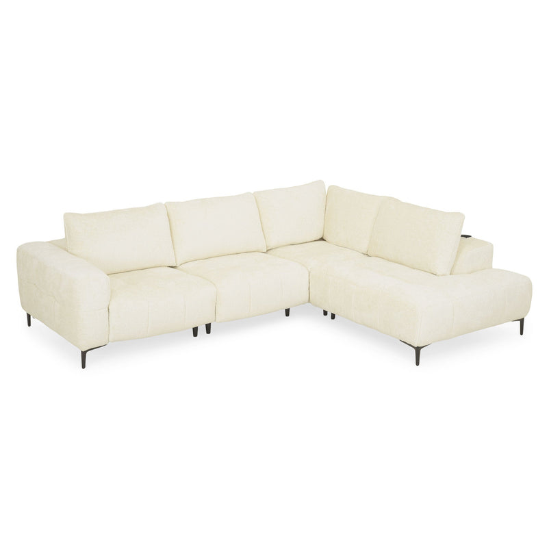 KARSTON Colțar cu șezlong stânga/dreapta, recliner electric, stofă