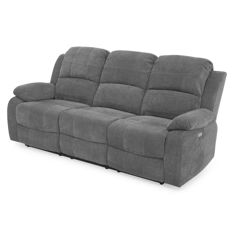 ALMATY Canapea 3 locuri, 2 reclinere electrice, stofă