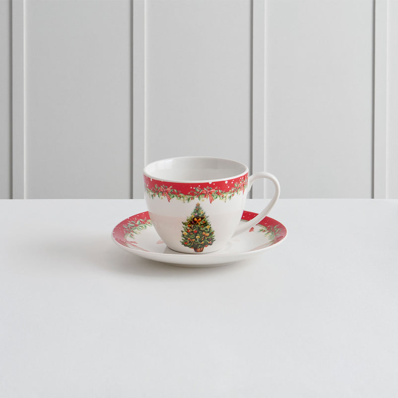 MAGIC CHRISTMAS Set 2 cești și farfurioare, porțelan, 240ml