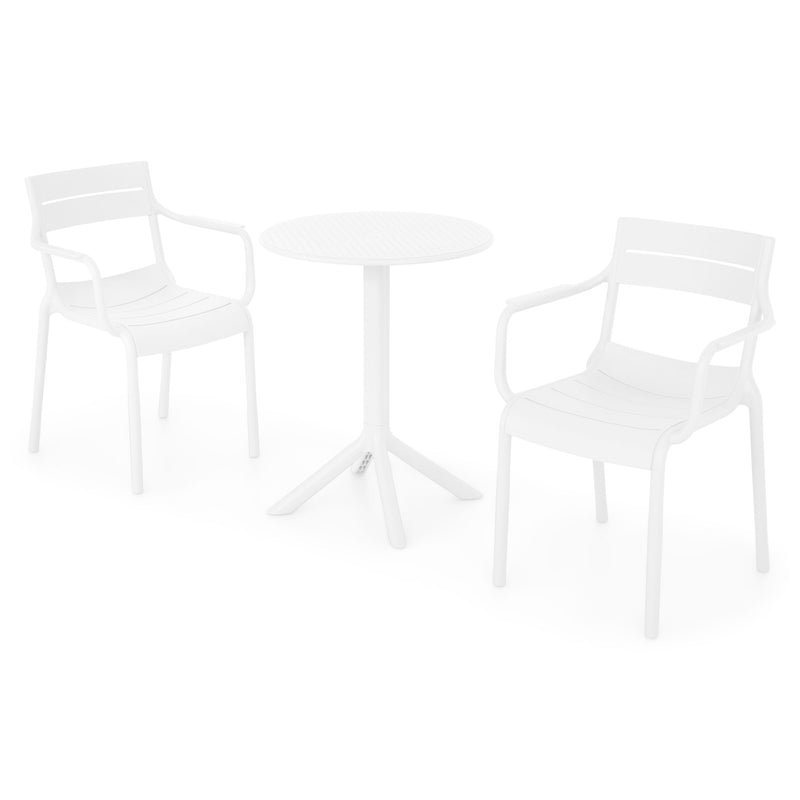 CIRCLE/CRUSOE Set mobilier terasă/grădină, 2 scaune și masă