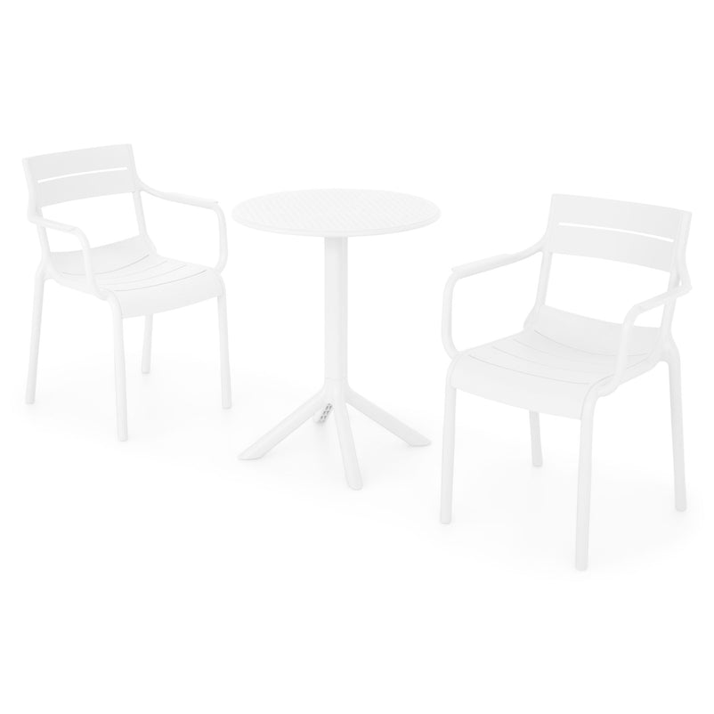 CIRCLE/CRUSOE Set mobilier terasă/grădină, 2 scaune și masă