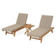LUXOR Set mobilier terasă/grădină, 2 șezlonguri și măsuță