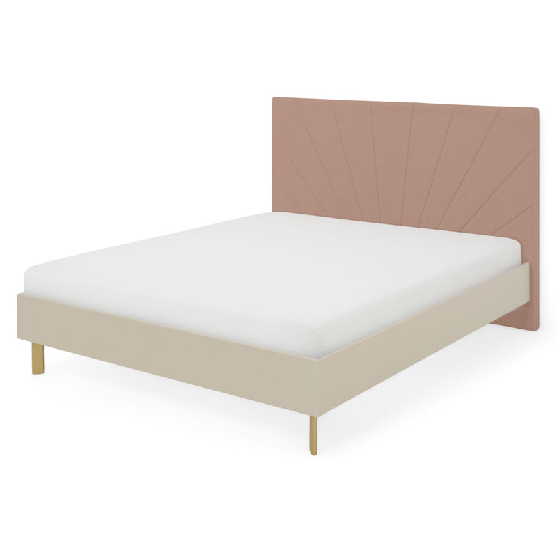 RING Pat cu tăblie tapițată 160x200cm, somieră inclusă