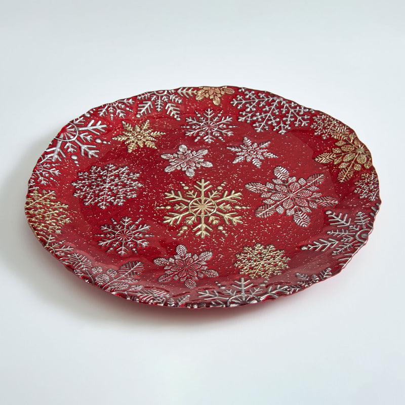 SNOW Platou, sticlă, D.33cm