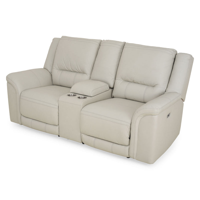SUNNERST Canapea 2 locuri, 2 reclinere electrice, USB și consolă depozitare incluse, piele