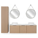 ARTEMIDE/HORIK/SANSA  Set mobilier baie, mască lavoar, lavoar, top, 2 oglinzi, dulap înalt