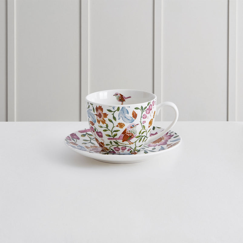 BOTANICAL Set 2 ceșcuțe și farfurioare, porțelan, 260ml