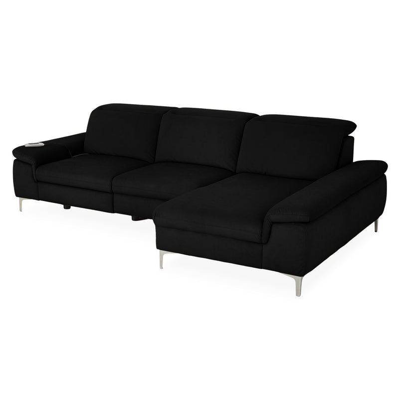 SOUND Colțar șezlong stânga/dreapta, 1 recliner electric și mecanism tetiere, stofă