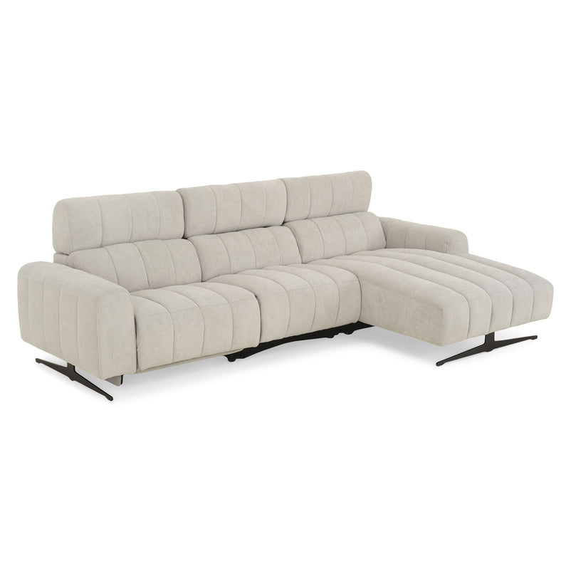 WELBY Colțar, recliner electric, șezlong stânga/dreapta, mecanism tetiere, stofă