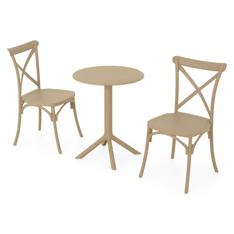 CIRCLE/SUCCOR Set mobilier terasă/grădină, 2 scaune și masă