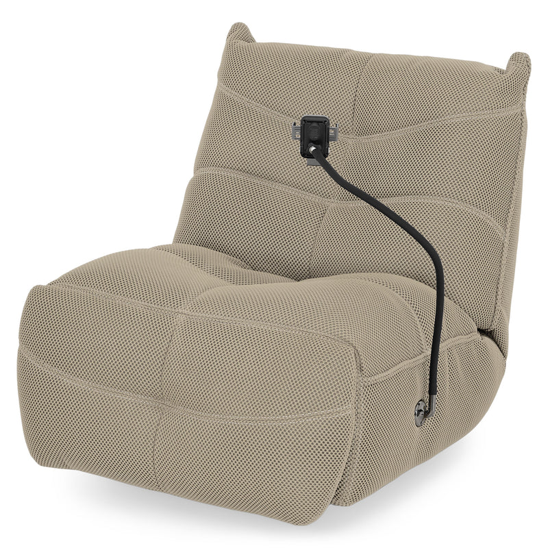 OPTIMUS Fotoliu rotativ cu recliner electric, USB, suport telefon, stofă