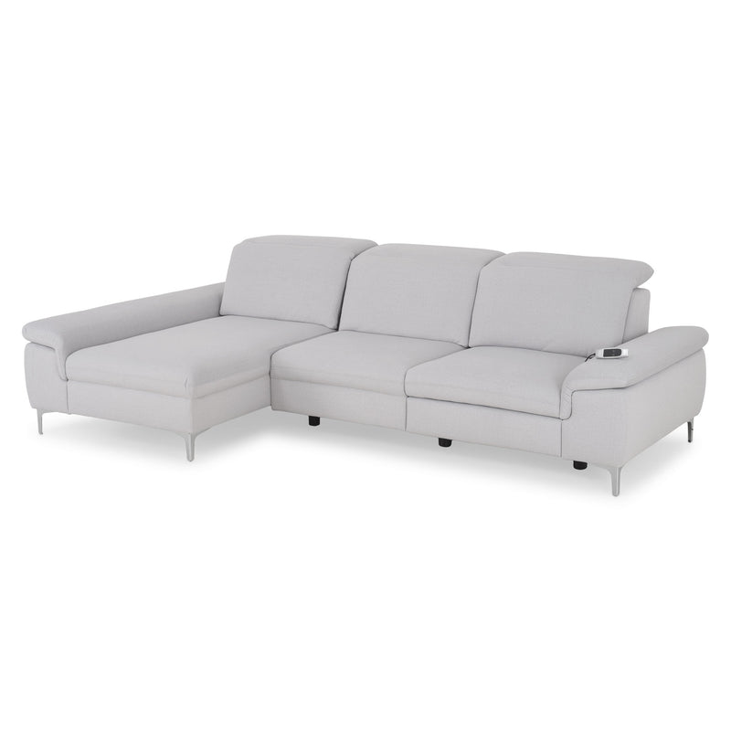 SOUND Colțar șezlong stânga/dreapta, 1 recliner electric și mecanism tetiere, stofă