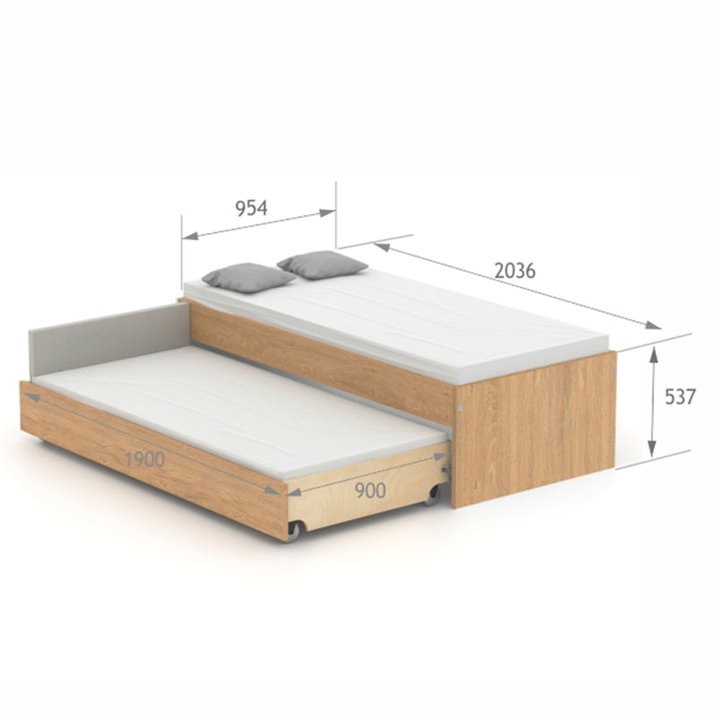 MODE WHITE Pat copii duo 90x200cm, somiere incluse