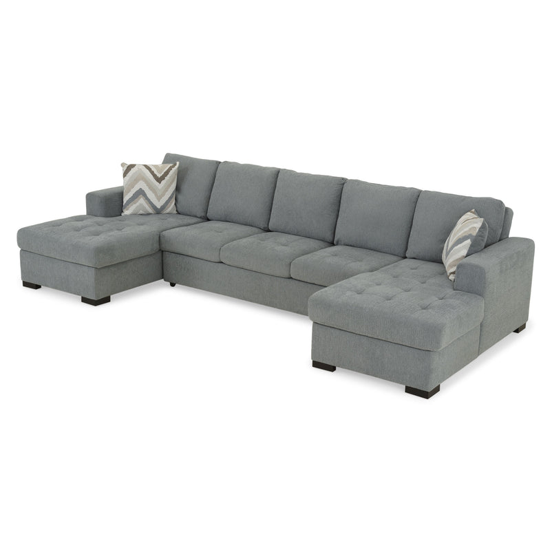 TARENT Ansamblu colțar, extensibil, ladă depozitare, perne decor incluse, stofă