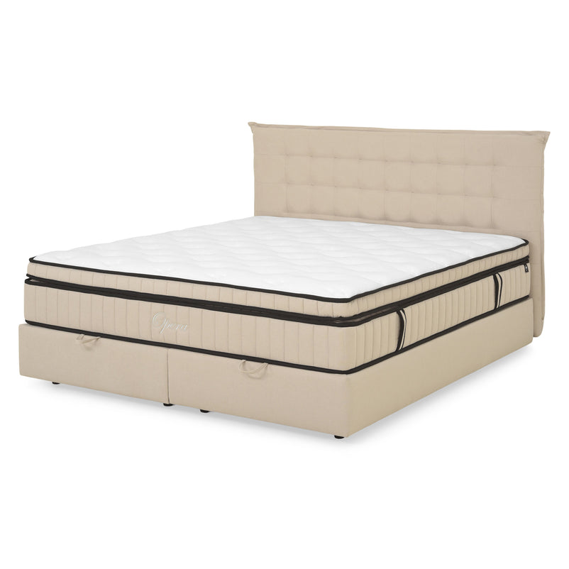 OPERA Pat tapițat, 180x200cm, somieră rabatabilă, ladă și saltea incluse