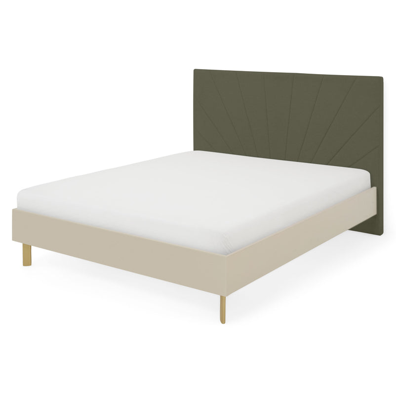 RING Pat cu tăblie tapițată 160x200cm, somieră inclusă