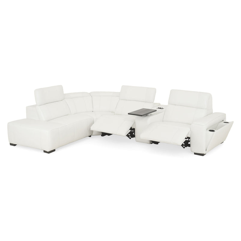 CINECITTA Colțar șezlong stânga/dreapta, 2 reclinere electrice, mecanism tetieră, USB, sistem sunet, piele