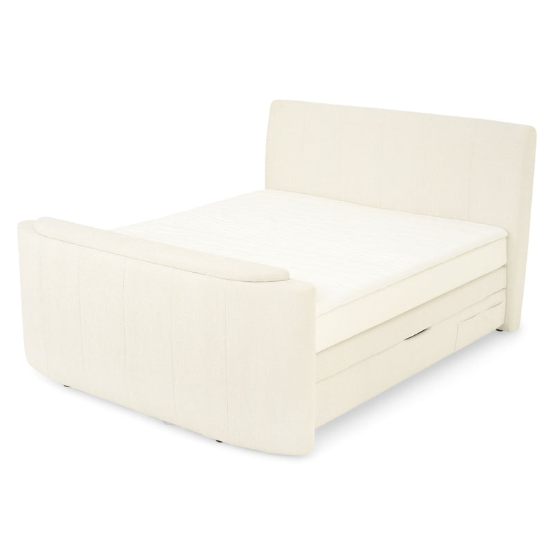 THANI Pat tapițat, 180x200cm, electric, boxspring, spațiu depozitare, saltea, spațiu TV incluse