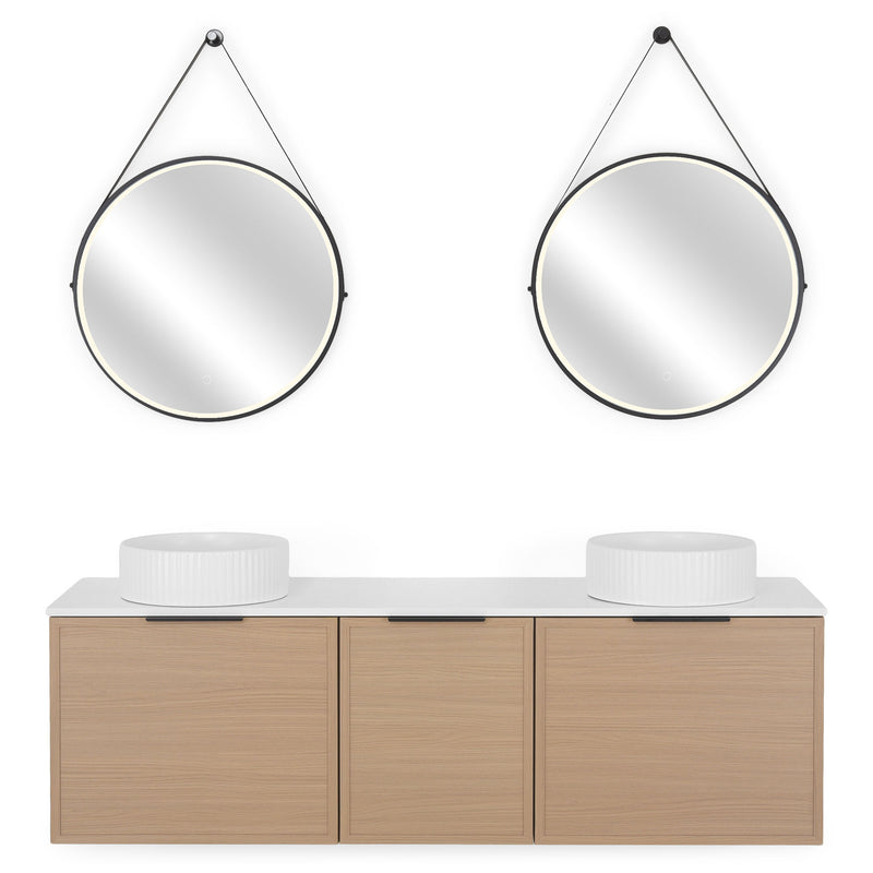 ARTEMIDE/HORIK/SANSA Set mobilier baie, mască lavoar, lavoar, top, 2 oglinzi, dulap