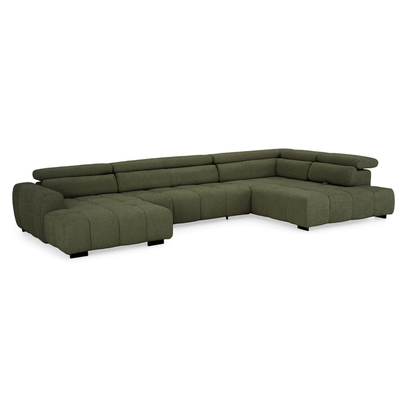 FILLIPA Ansamblu colțar extensibil, șezlong stânga/dreapta, stofă