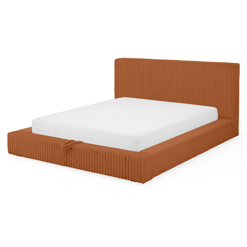 NORDEND Pat tapițat, 160x200cm, somieră rabatabilă și ladă incluse