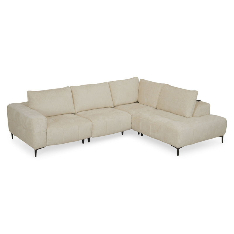 KARSTON Colțar cu șezlong stânga/dreapta, recliner electric, stofă
