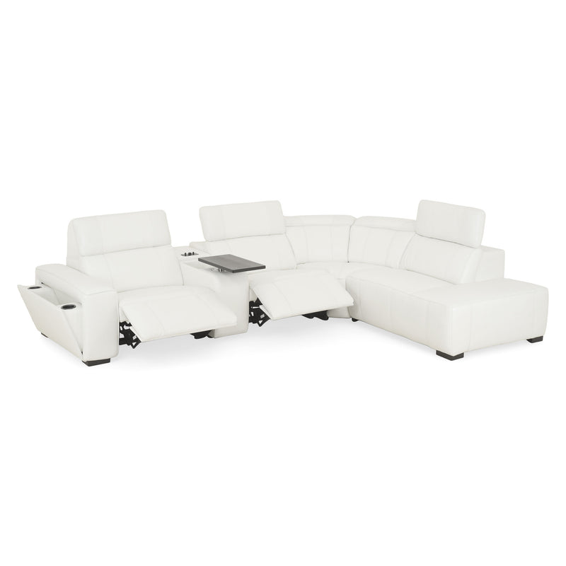 CINECITTA Colțar șezlong stânga/dreapta, 2 reclinere electrice, mecanism tetieră, USB, sistem sunet, piele