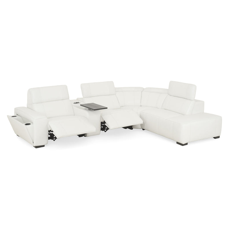 CINECITTA Colțar șezlong stânga/dreapta, 2 reclinere electrice, mecanism tetieră, USB, sistem sunet, piele